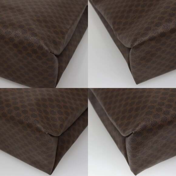 CELINE Macadam Canvas Tote Bag Pvc Leather Brown Gold - Picture 10 of 12